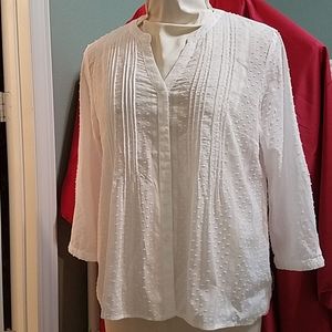 Talbots sheer white  blouse